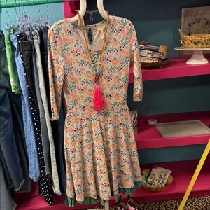 Matilda Jane Peach & White Floral Long Sleeve Dress